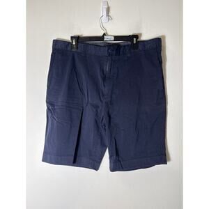 NWOT Men's Cremiux navy Flat Front Cotton Shorts Sz 38